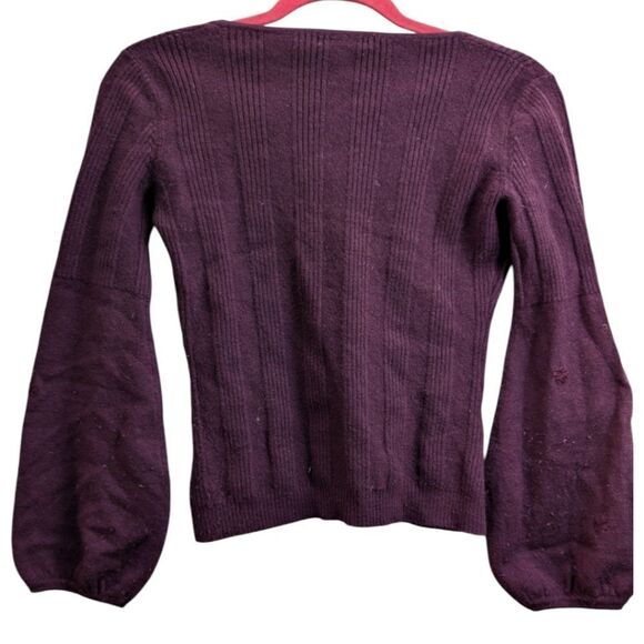 Alexander Bartlett wool Burgundy scoop-neck cropped sweater size S - Picture 4 of 6